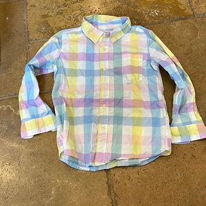 Carter's Boys Pastel Plaid Button-Front Poplin Shirt, Multi-Color size 7.
